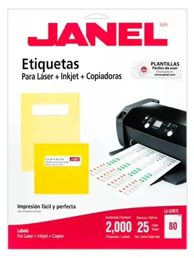 Etiqueta laser mod j-5267 blanca JANEL