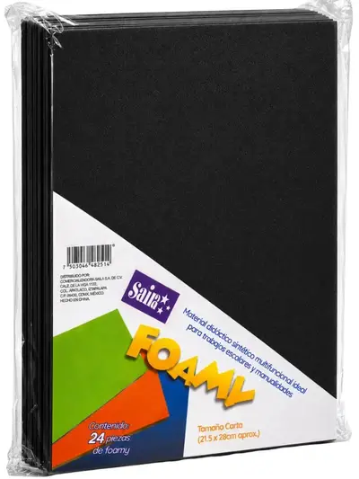 Foamy saira tamaño carta negro 24 piezas