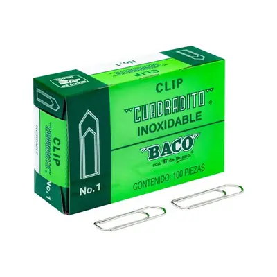 Clip BACO cuadrito No. 1 caja