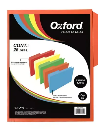 Folder de color Oxford carta color naranja