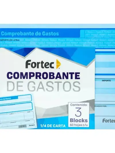 Comprobante de gastos Fortec 1/4 carta