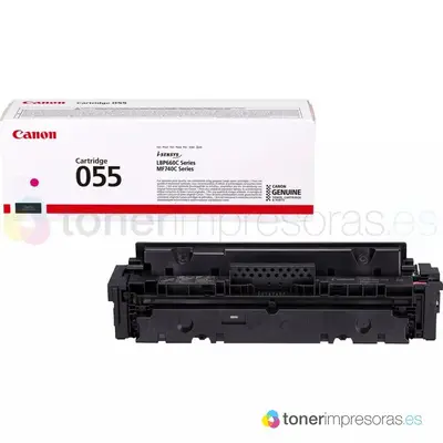Cartucho Canon para toner 055 magenta.