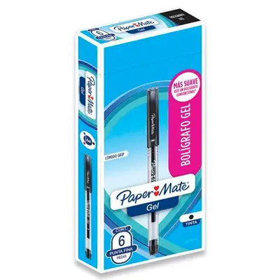 Boligrafo económico gel Paper Mate negro