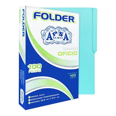 Folder azul APSA tamaño oficio