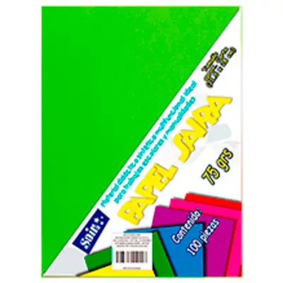 Paquetede de hojas de color saira tamaño carta
