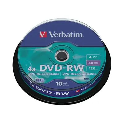 Disco Verbatim DVD+RW 4x 4.7GB con 10