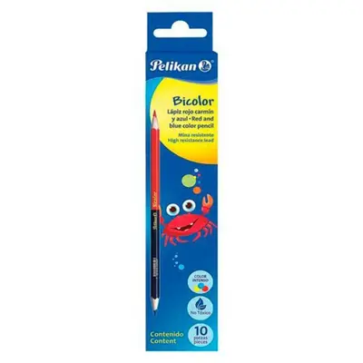 Lápiz bicolor Pelikan hexagonal rojo
