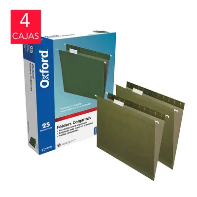 Folder colgante Oxford carta color verde