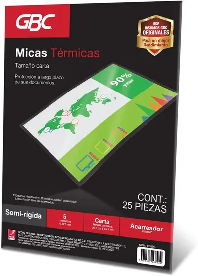 Mica térmica GBC tamaño carta