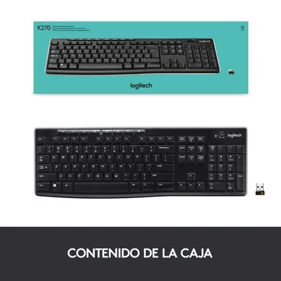 Teclado Logitech K270 Inalámbrico Negro