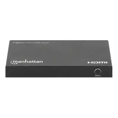 Switch HDMI 4K60Hz, 3 entradas compacto