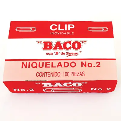 Clip BACO cuadrito No. 2 caja