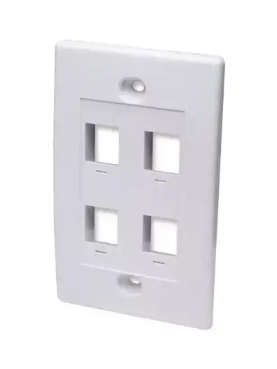 Tapa Faceplate, Intellinet, 163316, 4 Perforacion Blanco