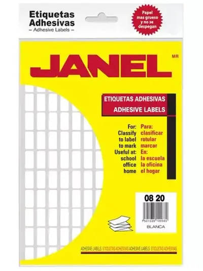 Etiqueta blanca JANEL clasica no. 4