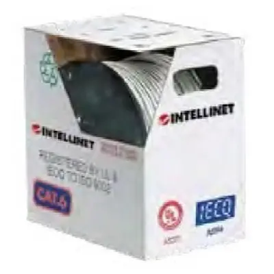 Bobina, Intellinet, 705042, Cat 6A Sftp 305M Solida Azul, 100% Cobre