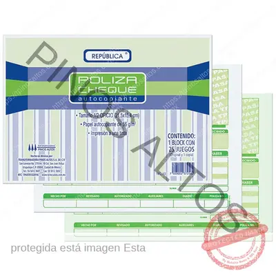 Póliza de cheque Pinos Altos 1/2 oficio
