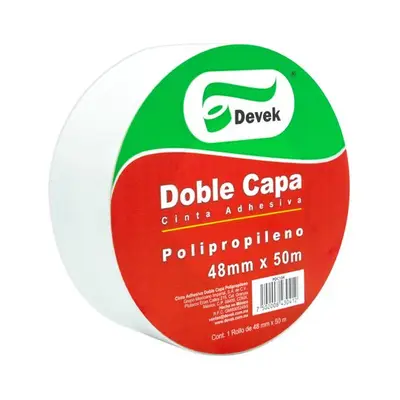 Cinta doble capa DEVEK 48 mm x 50 m color transparente