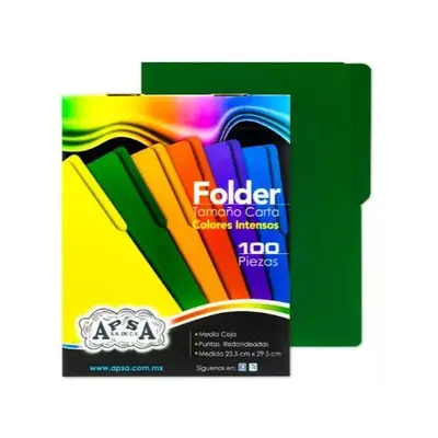 Folder verde intenso APSA tamaño carta