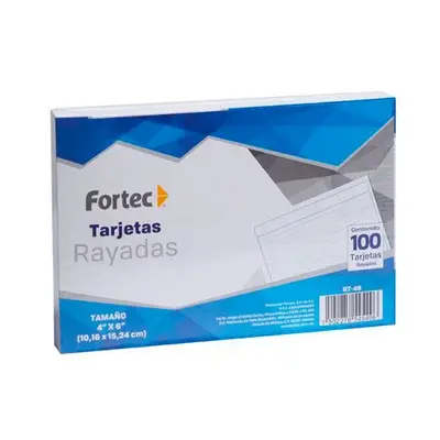 Tarjeta índice Fortec rayada 10.16 x