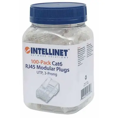 Plug RJ45, Intellinet, 503006, Cat 6 Utp Solido 100 Pzas