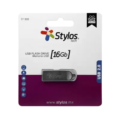 Memoria USB Stylos ST500, 16GB, USB 2.0,