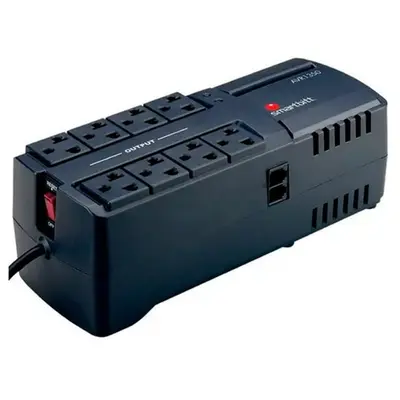 Regulador de Voltaje Smartbitt SBAVR1350 1350VA / 675W 120V 8 Contactos, Proteccion de Lnea Telefonica RJ-11