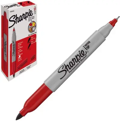 Marcador Sharpie doble punta rojo caja