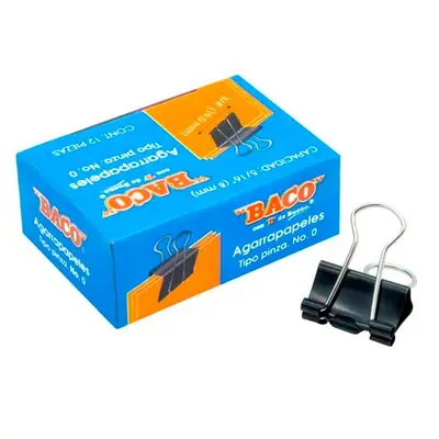 Sujeta documentos BACO No. 0 19 mm caja