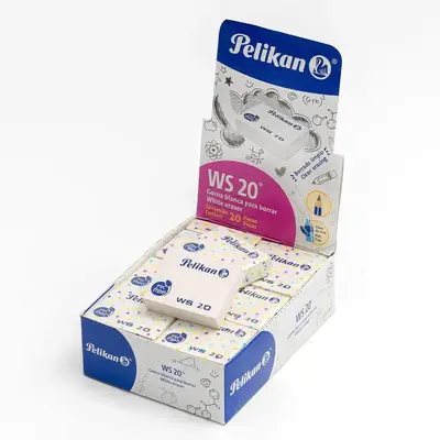 Goma Pelikan WS20 plástica blanca caja