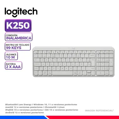 Teclado Logitech K250 Compacto Bluetooth (español) Grafito