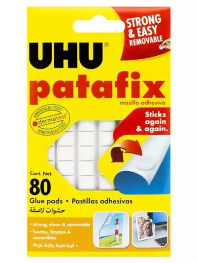 Pastillas de pegamento UHU Patafix color blanco