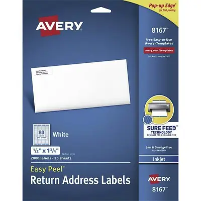 Etiqueta tecnología inkjet AVERY color blancas