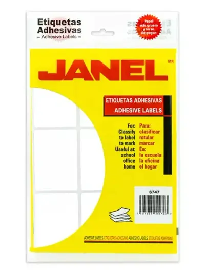 Etiqueta blanca JANEL clasica no. 13