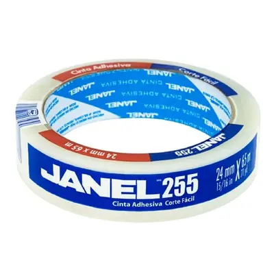 Cinta adhesiva económica línea 255 Janel transparente 12 mm x 33 m torre con 10 piezas