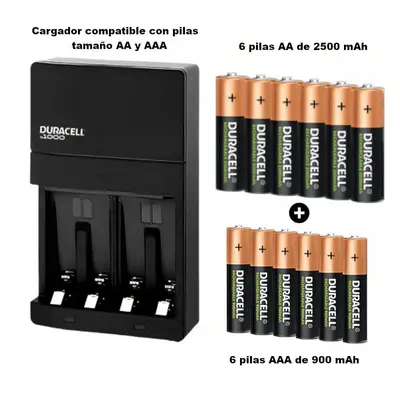 Cargador de Baterías Duracell incluye 6