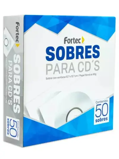 Sobre blanco para CD Fortec con ventana
