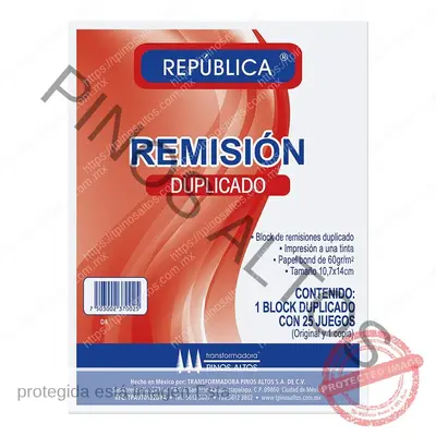 Remisión duplicado Pinos Altos de 1/8