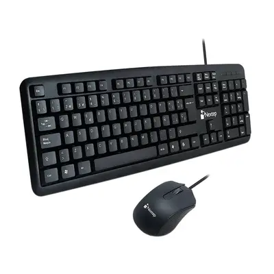 Teclado y mouse alámbrico Nextep NE-416 USB negro