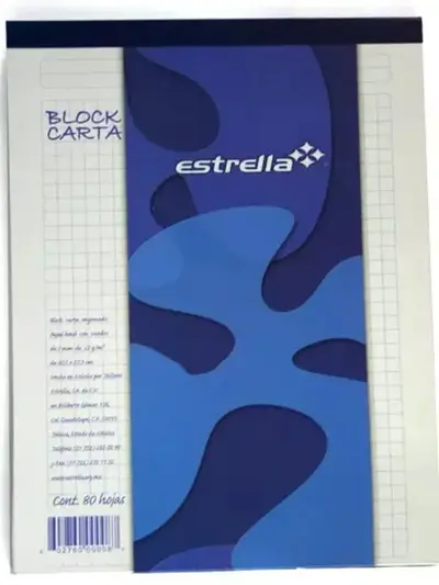 Block tamaño carta Estrella cuadro