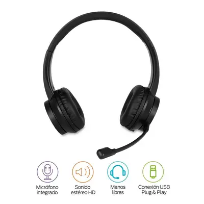 Audifono Diadema, Manhattan, 164429, C/microfono Estandar Plastico
