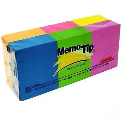 Notas Adhesivas Memo Tip neon 1.5x2 pulg