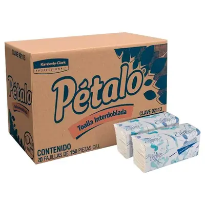 Toalla interdoblada Petalo mod 92113, cajas