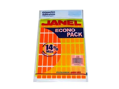 Etiqueta JANEL econopack no.1 naranja