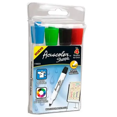 Sharpie acuacolor caja con 4 piezas colo
