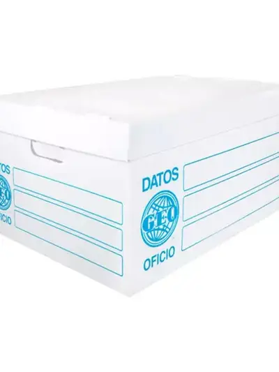 Caja de archivo plástica GEO oficio color blanca