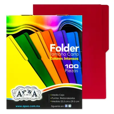 Folder rojo intenso APSA tamaño carta