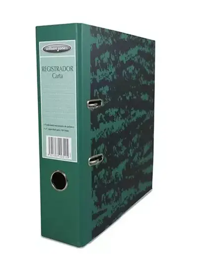 Registrador tamaño carta herraje D 3" ACCO color verde marmoleado capacidad 700 hojas