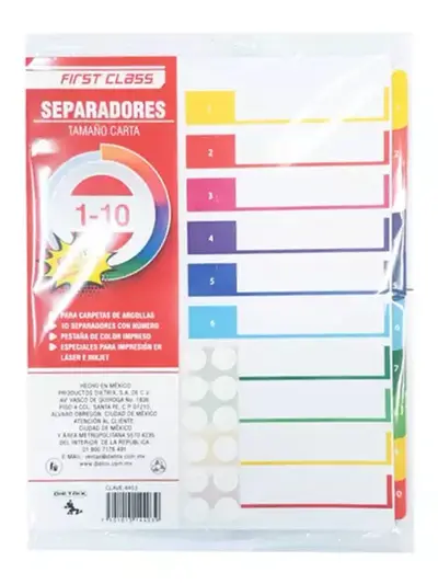 Separadores Dietrix tamaño carta