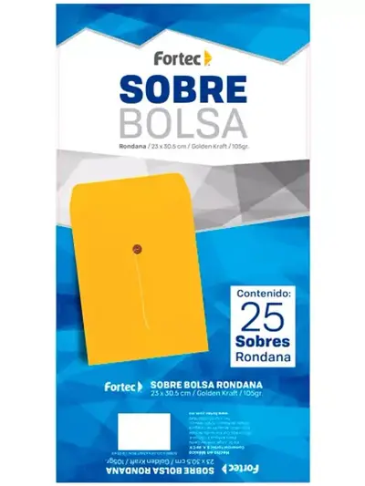 Sobre kraft con rondana Fortec carta