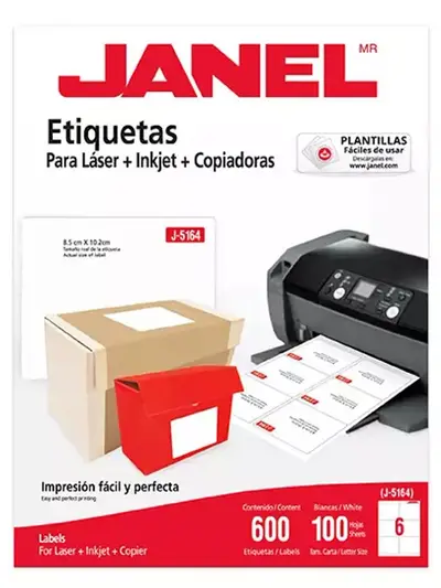 Etiqueta laser mod j-5164 blanca JANEL